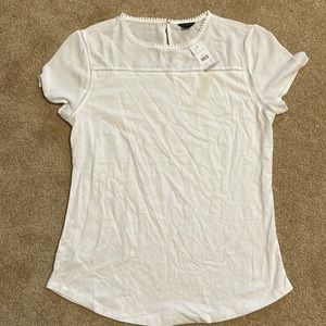 Ann Taylor short sleeve white top; Size: Small